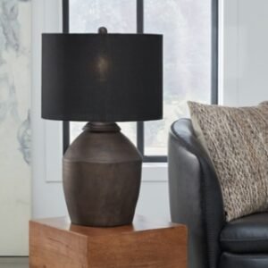 Naareman Table Lamp, Metallic Black