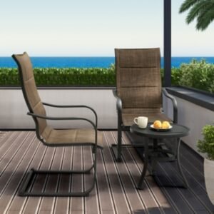 Nuu Garden Modular Side Table and 2 Chairs, Brown