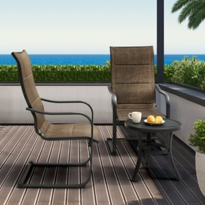 Nuu Garden Modular Side Table and 2 Chairs, Brown
