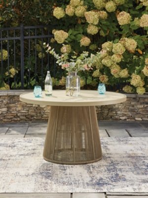 Ocean Park Outdoor Dining Table, Beige