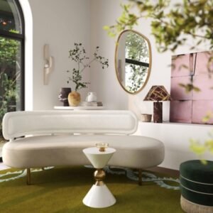 TOV Furniture Tischa Sofa, Cream/Gray