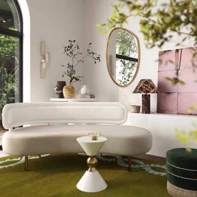 TOV Furniture Tischa Sofa, Cream/Gray