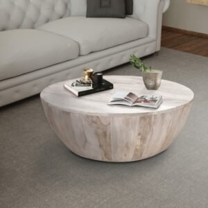 The Urban Port Round Coffee Table, White