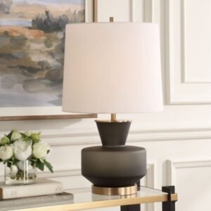 Uttermost Trentino Table Lamp, Frosted Black