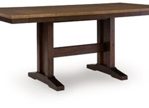 Anixburg Counter Height 62″-86″ Extendable Dining Table, Light Brown/Dark Brown, Wood