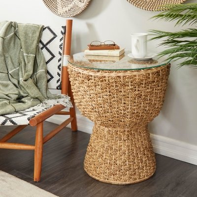 Bayberry Lane Woven Accent Table, Brown