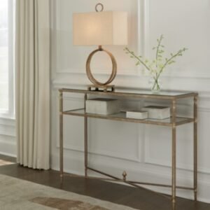 Cloverty Sofa Table, Aged Gold Finish