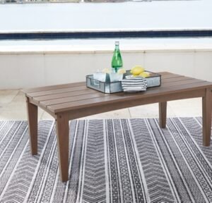 Emmeline Outdoor Coffee Table, Brown