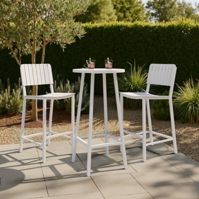 Erika Home Ren Outdoor Bar Table, White