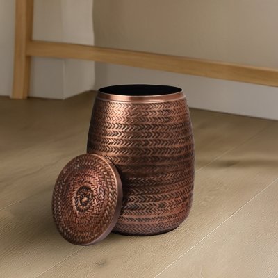 HAPPIMESS Jasper Storage Side Table, Antique Copper