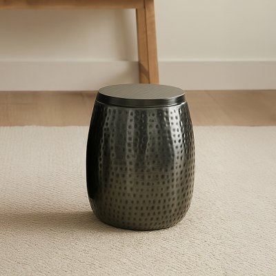 HAPPIMESS Merida Storage Side Table, Antique Nickel