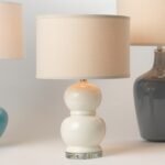Home Accents Bubble Ceramic Table Lamp with Drum Shade, Cream