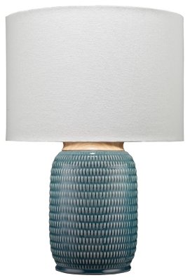 Home Accents Ceramic Glazed Graham Table Lamp, Teal