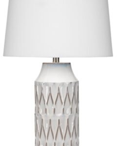 Home Accents Harlequin Pattern Dalia Table Lamp, White