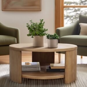 INK+IVY Skye Coffee Table with Shelf, Natural
