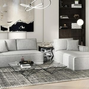 Jennifer Taylor Home Brenley 2-Piece Sectional Sofa, Ash