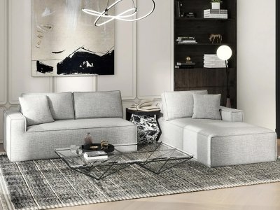 Jennifer Taylor Home Brenley 2-Piece Sectional Sofa, Ash