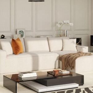 Jennifer Taylor Home Brenley 2-Piece Sectional Sofa, Porcelain Light Beige