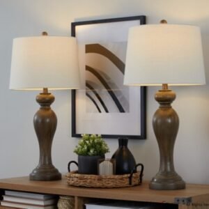 LumiSource Peppa Table Lamp (Set of 2), Brown