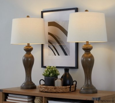 LumiSource Peppa Table Lamp (Set of 2), Brown