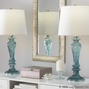 LumiSource Windsor Table Lamp (Set of 2), Blue