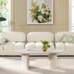 Marcel Bubble Boucle Modular 3-Piece Sofa, Ivory White