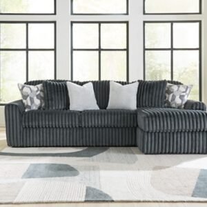 Midnight-Madness 2-Piece Sofa with Chaise, Gunmetal