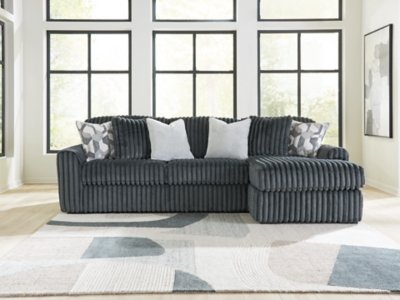 Midnight-Madness 2-Piece Sofa with Chaise, Gunmetal