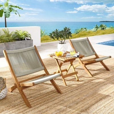 Modway Vienna Outdoor 2 Lounge Chairs And Side Table, Natural