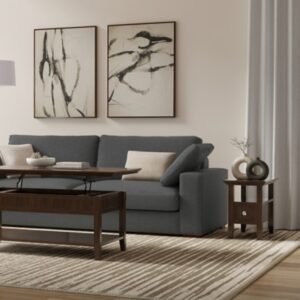 Simpli Home Acadian Narrow Side Table with Drawer, Brunette Brown