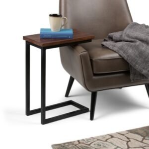 Simpli Home Skyler C Side Table, Dark Cognac Brown