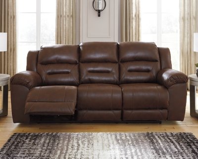 Stoneland Manual Reclining Sofa, Chocolate