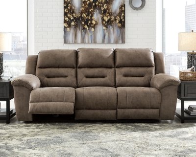 Stoneland Manual Reclining Sofa, Fossil