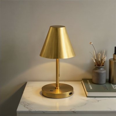 Storied Home LED Rechargeable Table Lamp, Gold