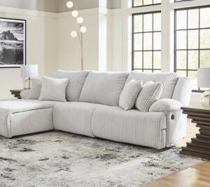 Top Tier 3-Piece Manual Reclining Modular Sectional Sofa Chaise, Alloy