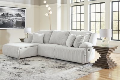 Top Tier 3-Piece Manual Reclining Modular Sectional Sofa Chaise, Alloy