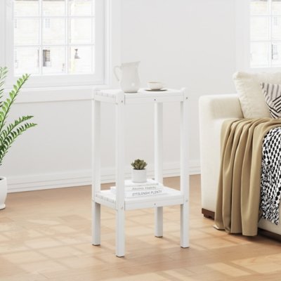 Westin Furniture Otto Outdoor Two Shelf Side Table, White