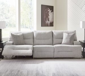Acklen Place 3-Piece Next-Gen Nuvella™ Performance Fabric Dual Power Reclining Modular Sofa, Pewter