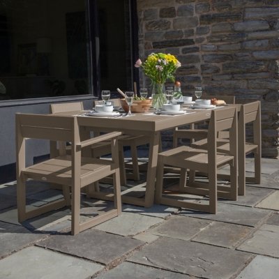 Bahia Verde Haven Outdoor Dining Table with 2 Armchairs and 4 Side Chairs, Cabana Tan