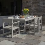 Bahia Verde Haven Outdoor Dining Table with 2 Armchairs and 4 Side Chairs, Cove Gray