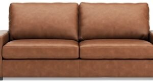Calden Leather Sofa Leather, Caramel