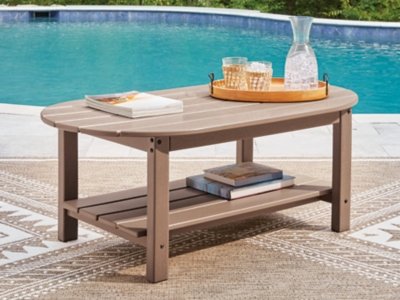 Cliffs Beach Outdoor Coffee Table, Driftwood