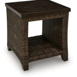 Drakes Beach Outdoor End Table, Dark Brown