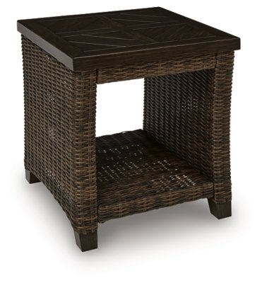 Drakes Beach Outdoor End Table, Dark Brown