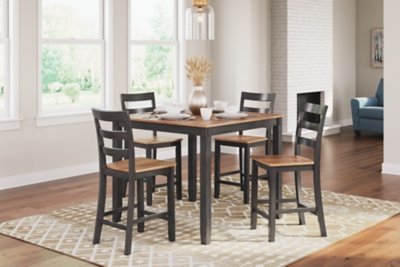Gesthaven Counter Height Dining Table and 4 Bar Stools, Natural/Brown, Wood