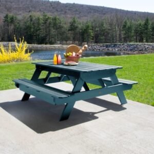 Highwood Hometown Outdoor Picnic Table, Nantucket Blue