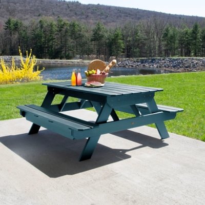 Highwood Hometown Outdoor Picnic Table, Nantucket Blue