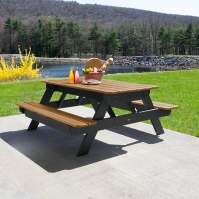 Highwood Hometown Outdoor Picnic Table, Saddle