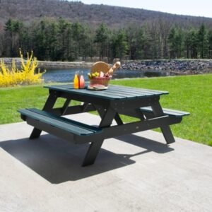 Highwood Hometown Outdoor Picnic Table, Shale