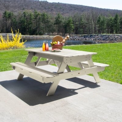 Highwood Hometown Outdoor Picnic Table, Whitewash